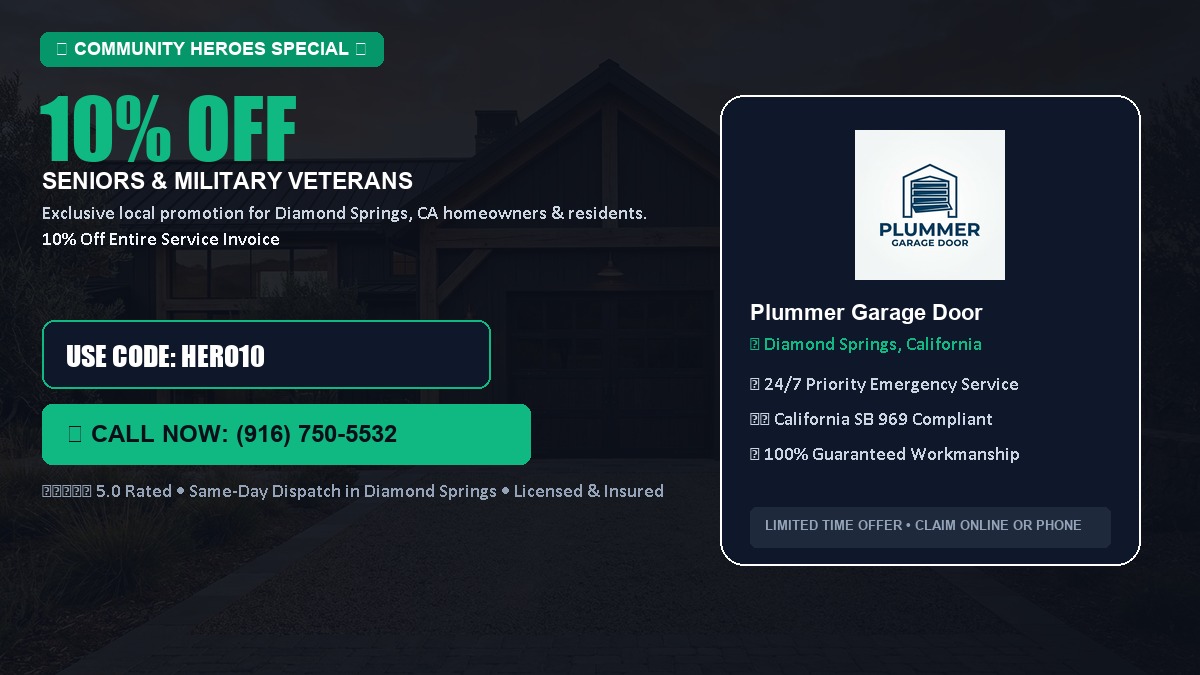 10% OFF Senior Citizens (65+) & Military / Veteran Community Discount in Diamond Springs, CA